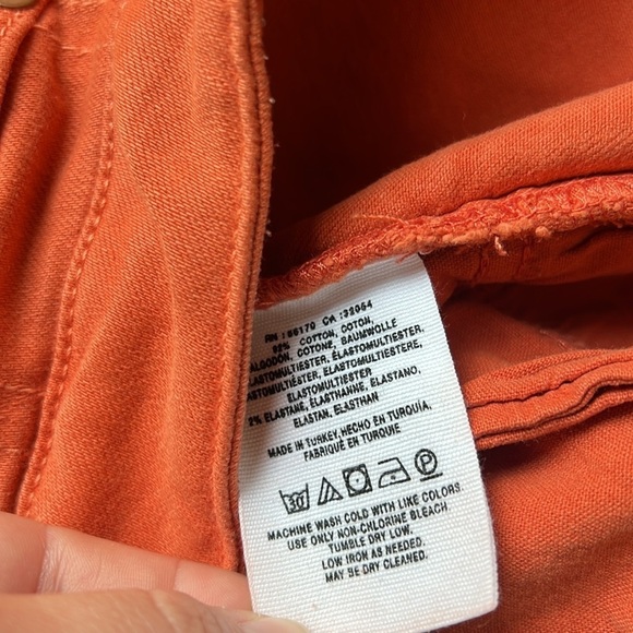 Pilcro Anthropologie High Rise Bootcut Orange Stretch Jeans - Picture 7 of 9